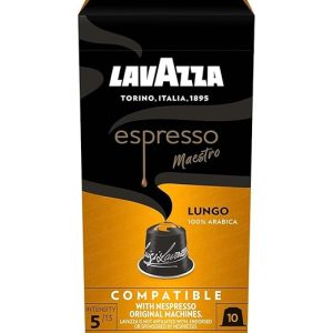 lavazza espresso lungo, floraler und aromatischer espresso, 10 kapseln, nespresso kompatibe
