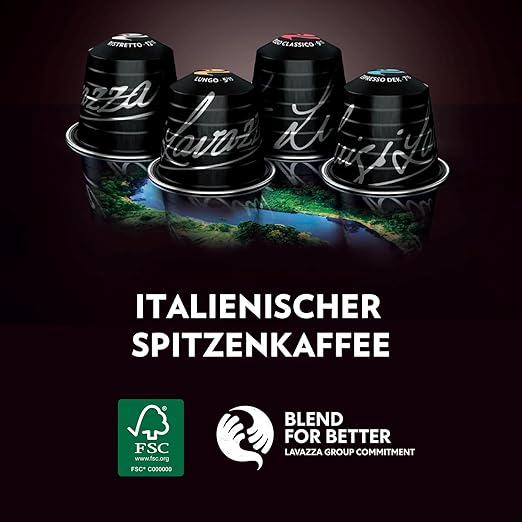 lavazza espresso lungo, floraler und aromatischer espresso, 10 kapseln, nespresso kompatibe