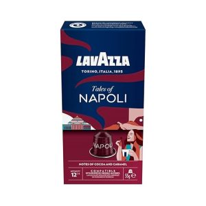 lavazza tales of napoli, reichhaltiges espresso erlebnis mit noten von karamell und kakao, 10 kapseln, nespresso kompatibel