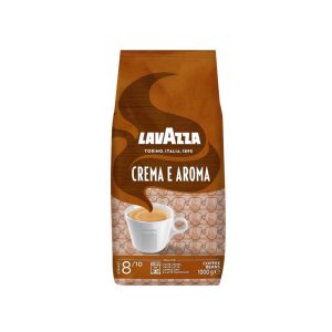 lavazza, crema e aroma, arabica und robusta kaffeebohnen, ideal für espressomaschinen, mit schokoladigen aromen, reicher und vollmundiger geschmack, intensität 8/10, mittlere röstung, 1 kg packung