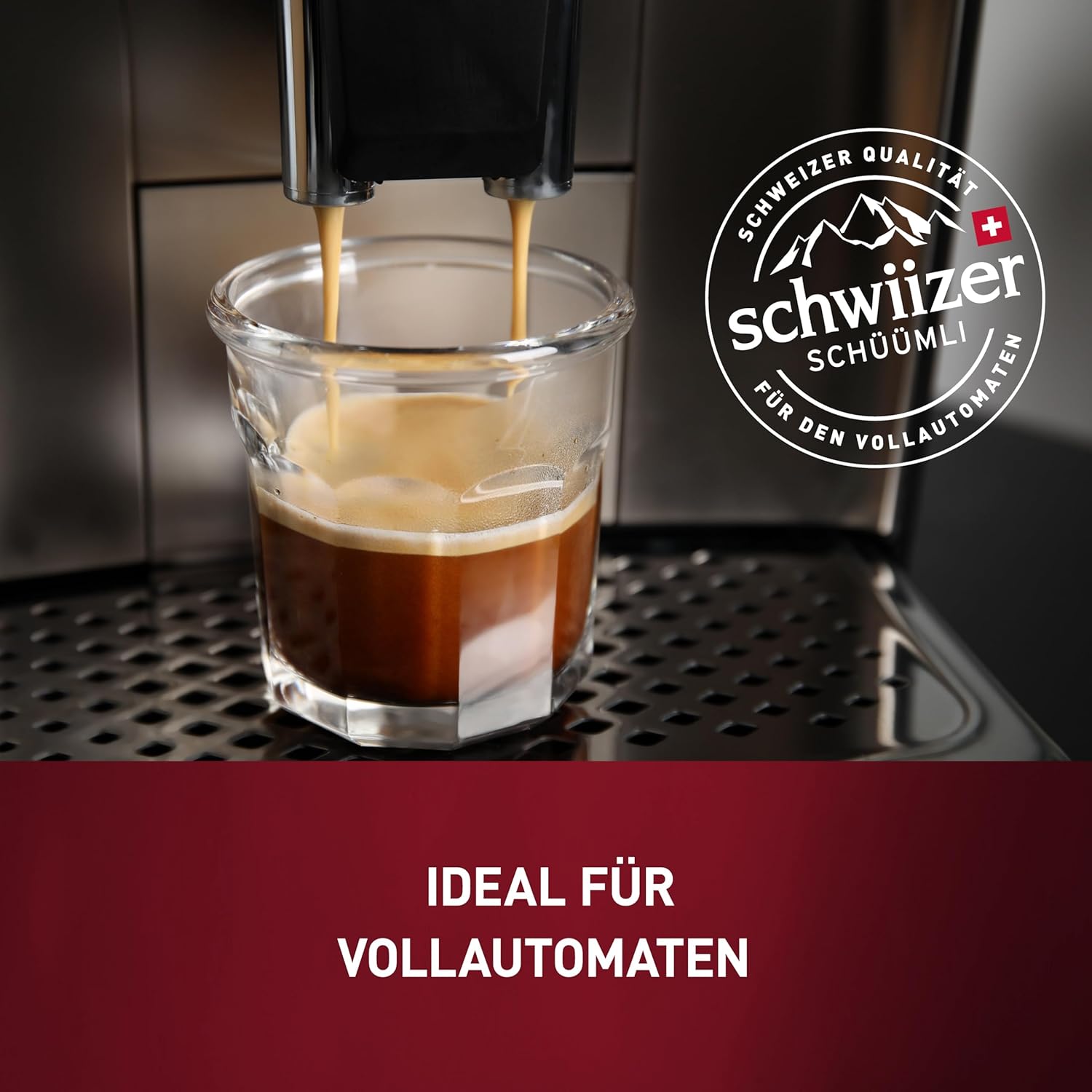 schwiizer schüümli crema, 100% arabica coffee beans, aromatic, intensive, for fully automatic machines, strength 3/5, medium roast, rainforest alliance certified, 1 kg