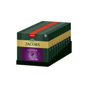 jacobs kaffeekapseln lungo intenso, intensität 8/12, 10 x 20 getränke, nespresso* kompatible kaffee kapseln, 200 kapseln