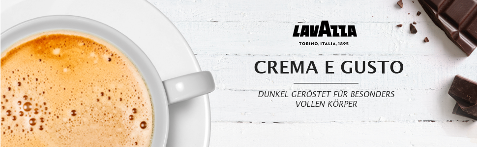 lavazza, crema e gusto classico, gemahlener kaffee, für mokka kanne oder filterkaffee, runder & einladender geschmack, intensität 7/10, würzige aromanoten, arabica & robusta, dunkle röstung, 250 g