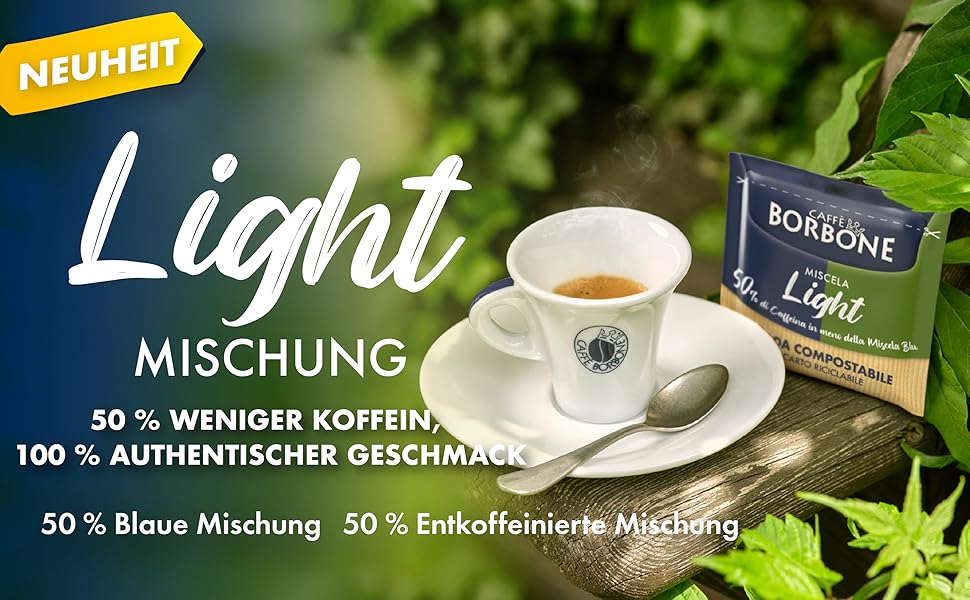 caffè borbone kompostierbare kaffeepads, blaue kaffeemischung 150 pads kompatibel mit ese system papier pads 44 mm