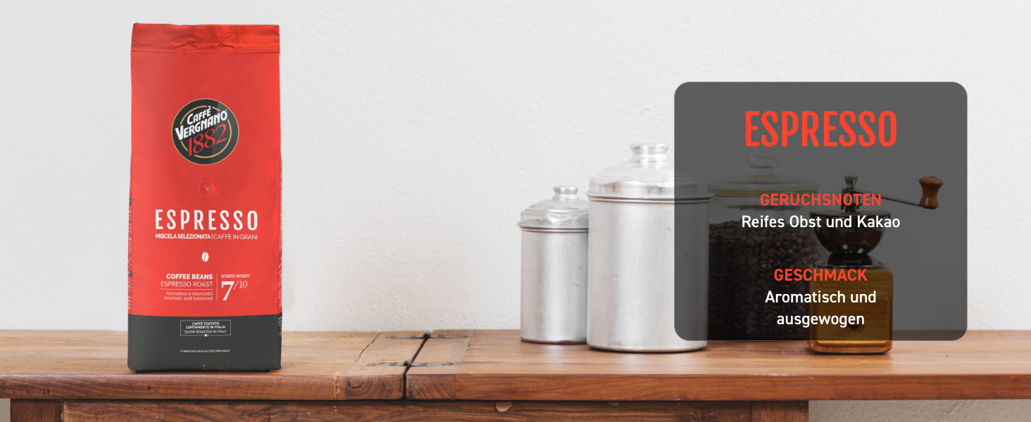 caffè vergnano 1882 kaffeebohnen espresso 1 packung enthält 1 kg